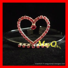 Diamant coeur rouge coeur tiare et couronne